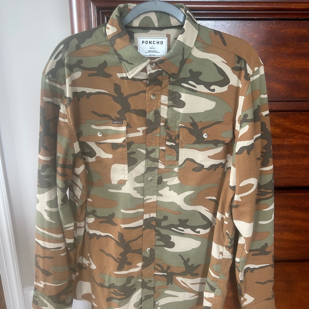 Poncho Slim Fit Camouflage Jacket